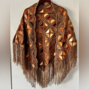 Genuine Leather Vintage Patchwork Shawl